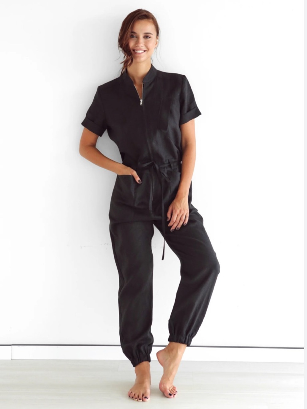 Black Ficus Celos Line Jumpsuit Black Minimalist Laggen Look Womens S